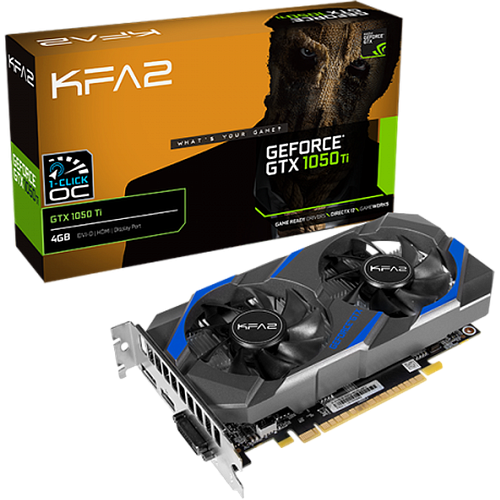 Видеокарта KFA2 GeForce GTX 1050 Ti 4096Mb, 50IQH8DSQ31K DVI-D, HDMI, DP Ret