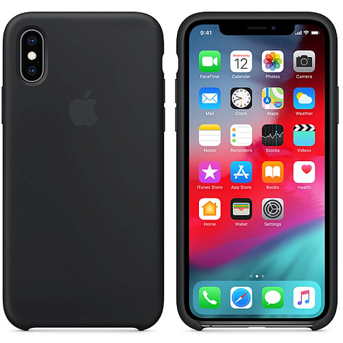 Чехол для Apple iPhone Xs Silicone Case Black