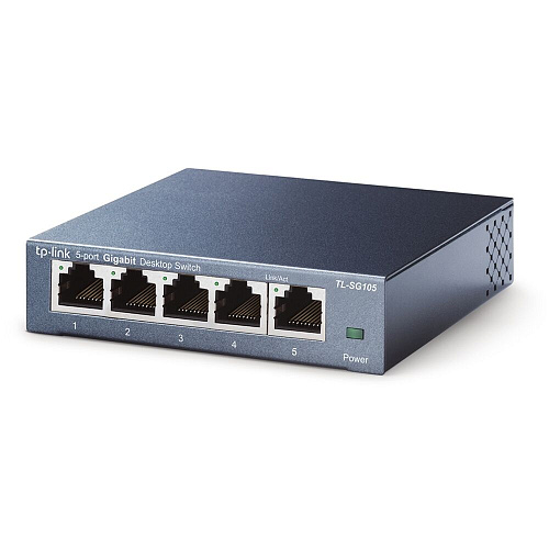 Коммутатор TP-LINK TL-SG105 неуправляемый 5x1000BASE-T, metal case