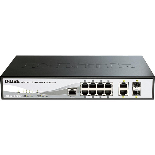 Коммутатор D-Link DES-1210-10/ME/B1A управляемый 2-го уровня 8xLAN 2xSFP