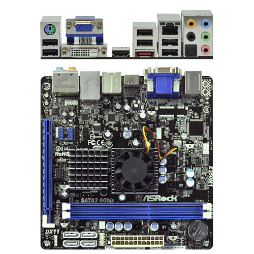 Материнская плата ASRock E350M1 AMD-E350, AMD A50M, 2xDDR3, 1xPCI-E16x, 4xSATA3, 4xUSB3.0, GLan Mini-ITX