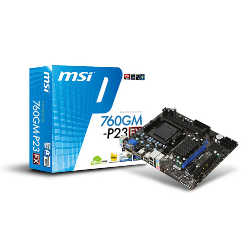 Материнская плата MSI 760GM-P23 (FX) Soc-AM3+ AMD 760G 2xDDR3, 1xPCI-E16x, Raid, GLan mATX Retail