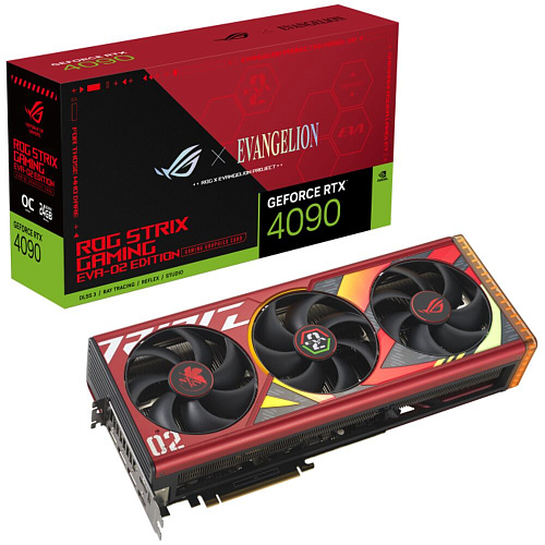 Видеокарта ASUS GeForce RTX 4090 24576Mb, Strix OC EVA-02 24G (ROG-Strix-RTX4090-O24G-EVA-02-Edition) 2xHDMI, 3xDP, Ret