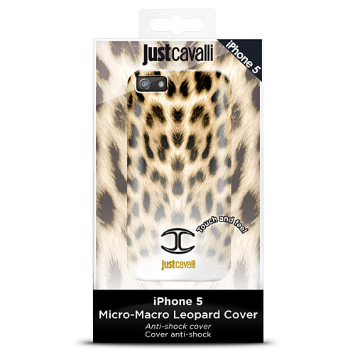 Чехол для iPhone 5 / iPhone 5S Just Cavalli Macro Leopard, черный