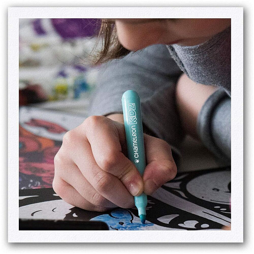 Набор фломастеров-хамелеонов «Blendy pens» (14 шт.) c раскрасками, трафаретами и аэрографом