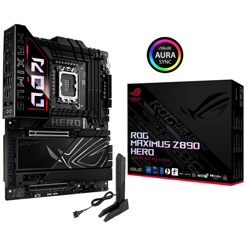 Материнская плата ASUS ROG Maximus Z890 Hero Z890 Soc-1851 4xDDR5, 4xSATA3, RAID, 6хM.2, 4xPCI-E16x, 9xUSB3.2, 2xUSB3.2 Type C, DP, HDMI, WiFi, 2xGlan, ATX
