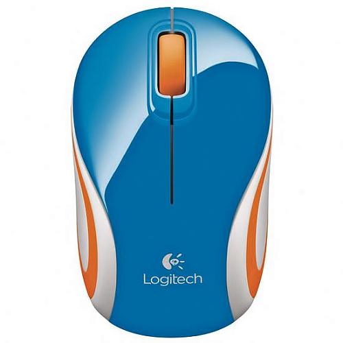 Мышь Logitech M187 Wireless Mini Mouse Blue-Orange USB 910-002738