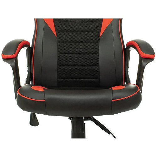 Кресло для геймера Zombie GAME 16 черный/красный эко.кожа/ткань крестов. пластик