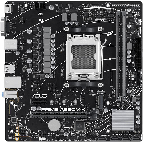 Материнская плата ASUS Prime A620M-K A620 Socket AM5 2xDDR5, 4xSATA3, 1xM.2, 1xPCI-E16x, 4xUSB3.2, D-Sub, HDMI, Glan, mATX
