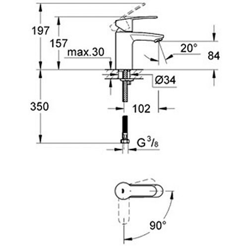 Смеситель для раковины Grohe Eurostyle Cosmopolitan 2337320E