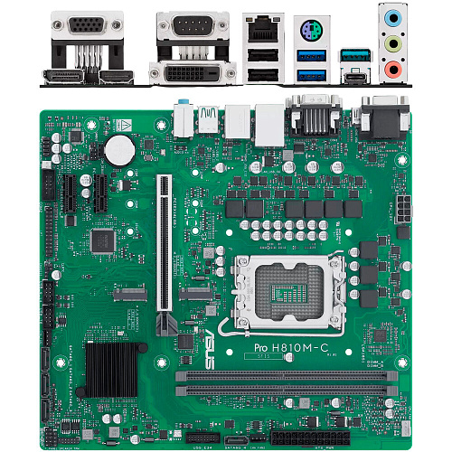 Материнская плата ASUS Pro H810M-C-CSM H810 Soc-1851 2xDDR5, 4xSATA3, 2хM.2, 1xPCI-E16x, 3xUSB3.2, 1xUSB3.2 Type C, D-Sub, DP, HDMI, Glan, mATX