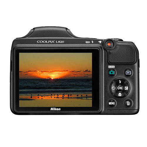 Компактная фотокамера Nikon Coolpix L820 Black (16Mpx, 30x zoom, 3"LCD, SD/SDHC/SDXC)