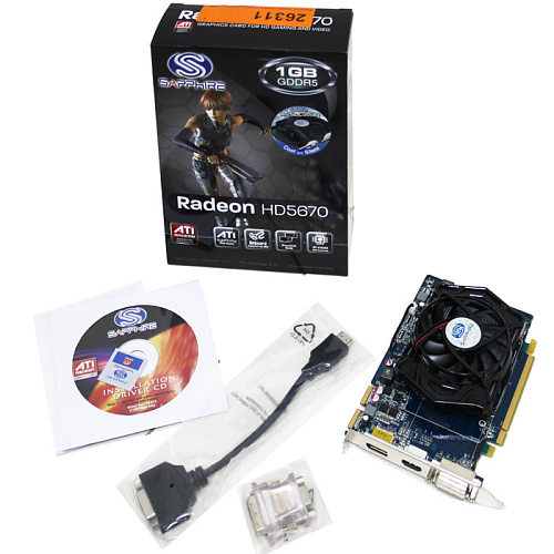 Видеокарта Sapphire 1024Mb HD5670 11168-00-20R DVI, HDMI, PCIE Ret