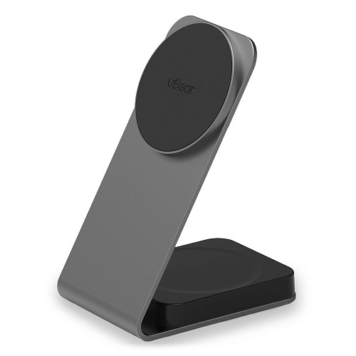 Беспроводная зарядная панель 2 в 1 Для IPhone, Airpods uBear Level 20W Grey