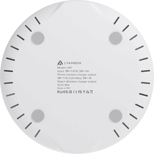 Беспроводная зарядная панель Lyambda LW1, White