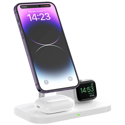 Беспроводная зарядная панель 3 в 1 Для IPhone, Apple Watch, Airpods TFN MAgTrio 22.5W White