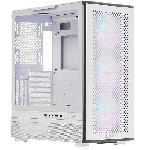 Корпус ATX Miditower PcCooler ME200 Mesh WH White