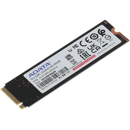 Внутренний SSD-накопитель 500Gb A-Data Legend 800 ALEG-800-500GCS M.2 2280 PCIe NVMe 4.0 x4