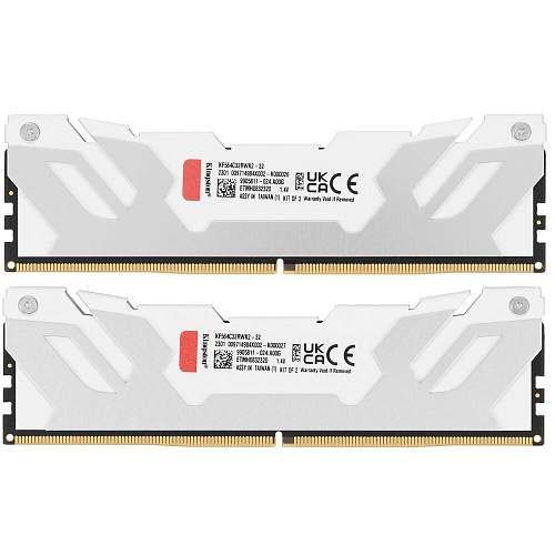 Модуль памяти DIMM 64Gb 2х32Gb DDR5 PC51200 6400MHz Kingston Fury Renegade White XMP (KF564C32RWK2-64)