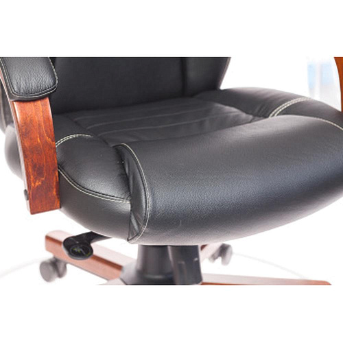 Кресло руководителя Бюрократ T-9923WALNUT/BLACK черный кожа крестовина дерево