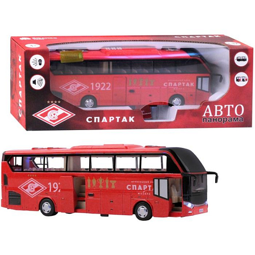 Модель автобуса "Автопанорама" "Спартак" инерционный, свет, звук JB1200170