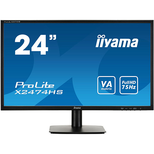 Монитор 24" Iiyama ProLite X2474HS-B1 VA LED 1920x1080 4ms VGA HDMI DisplayPort