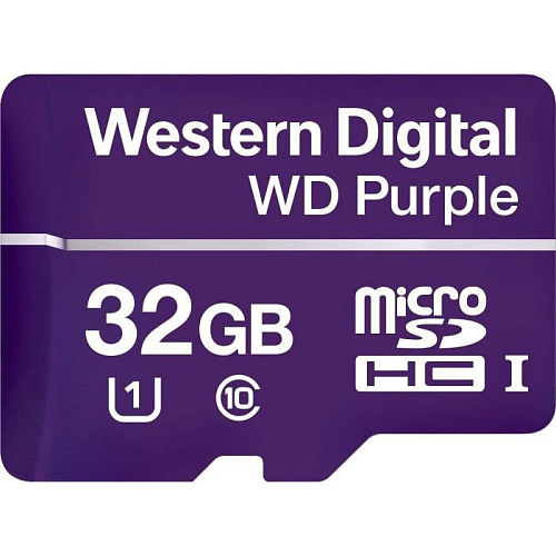 Micro SecureDigital 32Gb Western Digital Purple SDHC class 10 UHS-I (WDD032G1P0A)