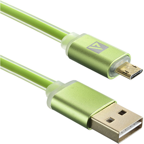 Кабель USB-MicroUSB 1m ACD-Smart ACD-U915-M2G LED индикация, зеленый