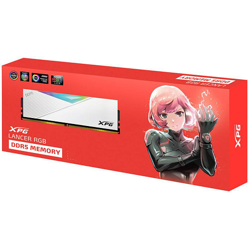 Модуль памяти DIMM 16Gb DDR5 PC48000 6000MHz ADATA Lancer RGB White (AX5U6000C3016G-DCLARWH)