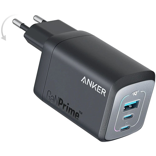 Сетевое зарядное устройство Anker Prime GaN Wall Charger A2669313 67W 2хUSB-C + USB черное