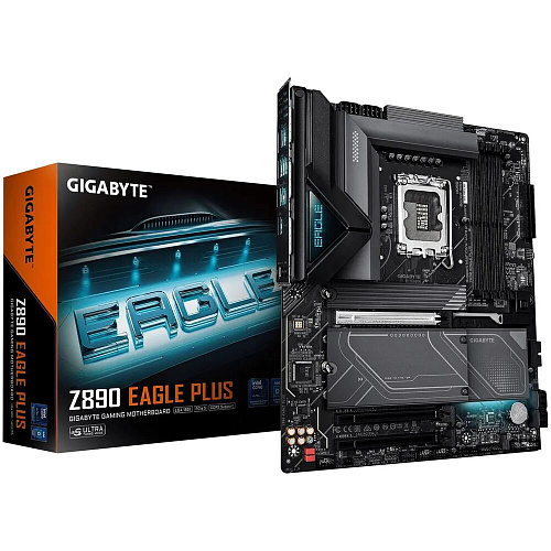 Материнская плата Gigabyte Z890 Eagle Plus Z890 Soc-1851 4xDDR5, 4xSATA3, RAID, 4хM.2, 3xPCI-E16x, 5xUSB3.2, 1xUSB3.2 Type C, DP, 2.5Glan, ATX