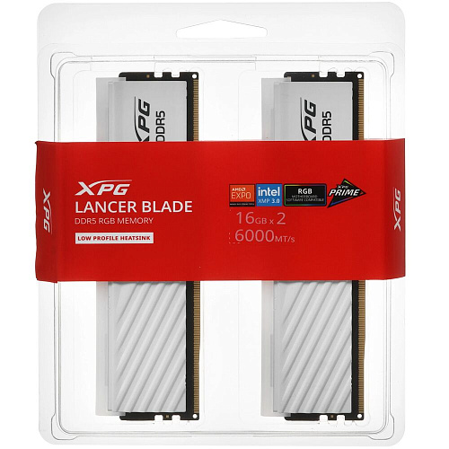 Модуль памяти DIMM 32Gb 2х16Gb DDR5 PC48000 6000MHz ADATA XPG Lancer RGB White (AX5U6000C3416G-DTLABRWH)