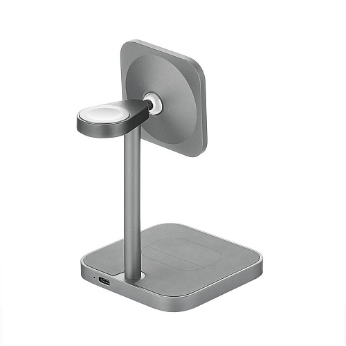 Беспроводная зарядная панель 3 в 1 Для IPhone, Apple Watch, Airpods uBear Evoke Qi2.2 25W Grey