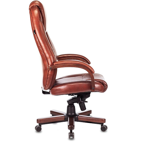 Кресло руководителя Бюрократ T-9923WALNUT светло-коричневый Leather Eichel кожа крестовина металл/дерево