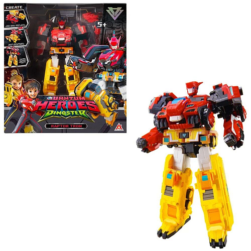 Dinoster Мега-трансформер 4-в-1 Диностер Раптор Трон 3 режима игры УЦЕНКА