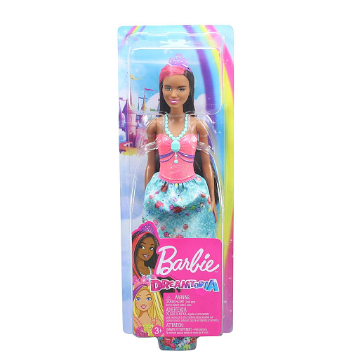 Кукла Mattel Barbie Принцесса GJK12/GJK15 брюнетка, кораловый топ