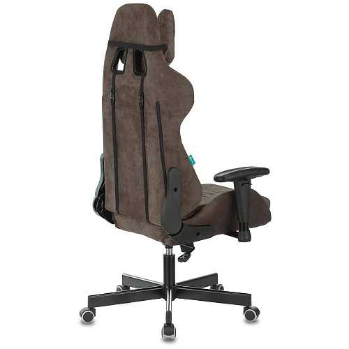 Кресло для геймера Zombie VIKING KNIGHT Fabric темно-коричневый Light-10 с подголов. крестов. металл