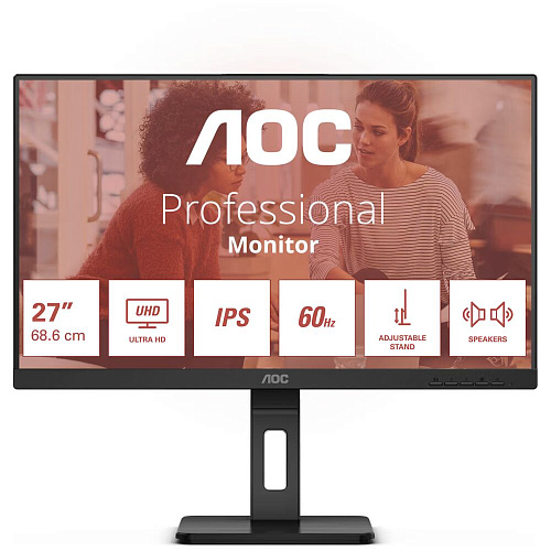 Монитор 27" AOC U27E3UF IPS 3840x2160 4ms, HDMI, DisplayPort