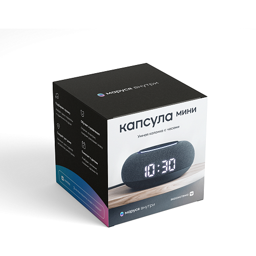 Умная колонка Капсула Мини с голосовым помощником Маруся от VK Black