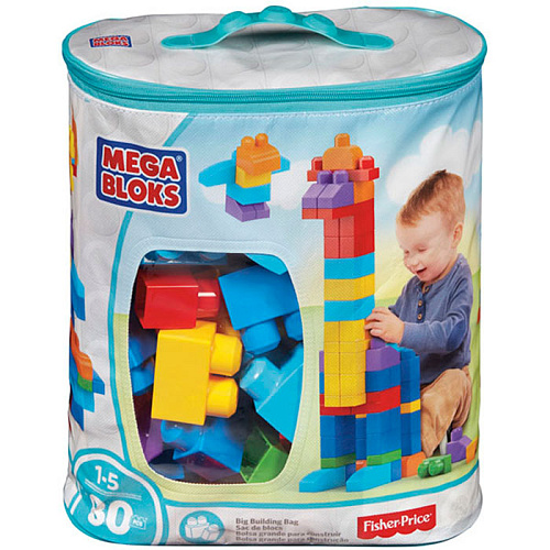 Мешок c конструктором Mega Bloks "Мой первый конструктор" 80 деталей DCH63