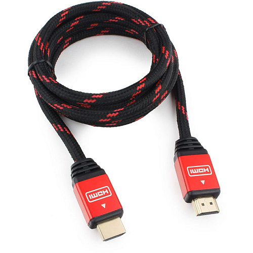 Кабель HDMI-HDMI v1.4 1.8м Cablexpert (CC-G-HDMI02-1.8M) нейлоновая оплетка, Красный