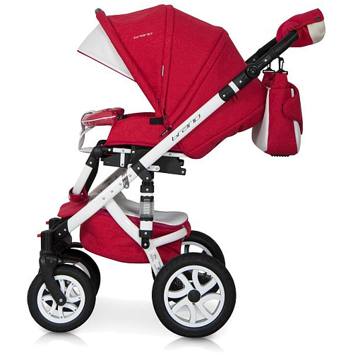 Коляска 2 в 1 Riko Bruno Ecco 20 красный-белый