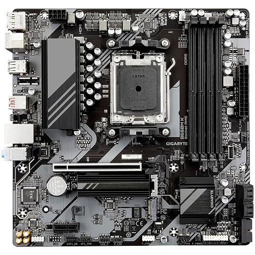 Материнская плата Gigabyte B650M K Socket-AM5 AMD B650 4xDDR5, 4xSATA3, RAID, 2xM.2, 1xPCI-E16x, 1xUSB3.2, 1xUSB3.2 Type C, DP, HDMI, 2.5Glan, mATX Ret