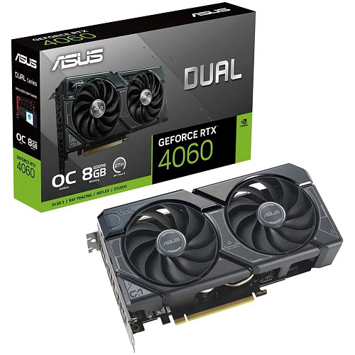 Видеокарта ASUS GeForce RTX 4060 8192Mb, Dual OC 8G (Dual-RTX4060-O8G) 1xHDMI, 3xDP, Ret