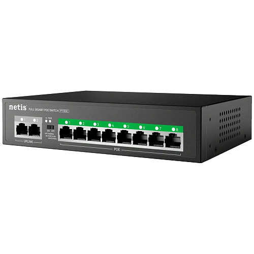 Коммутатор Netis P110GC (L2) 10x1Гбит/с 8PoE+120W неуправляемый