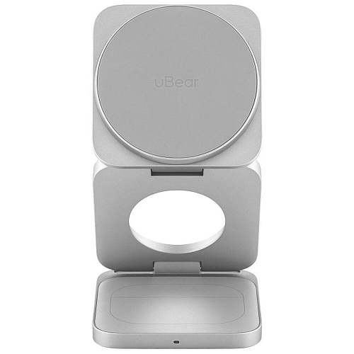 Беспроводная зарядная панель 3 в 1 Для IPhone, Apple Watch, Airpods uBear Balance Slim Qi2.2 35W Silver