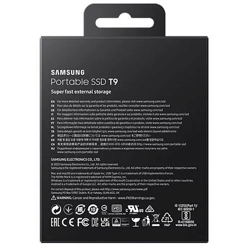 Внешний SSD-накопитель 2Tb Samsung T9 MU-PG2T0B/WW (SSD) USB 3.2 Type C Черный