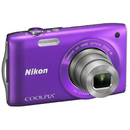 Компактная фотокамера Nikon Coolpix S3300 Purple (16Mpx, 6x zoom, 2.7"LCD)