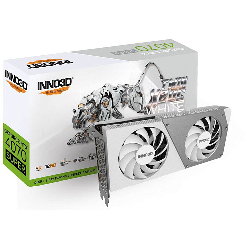 Видеокарта Inno3D GeForce RTX 4070 Super 12288Mb, Twin X2 OC White 12 Gb (N407S2-126XX-186162W) 1xHDMI, 3xDP, Ret