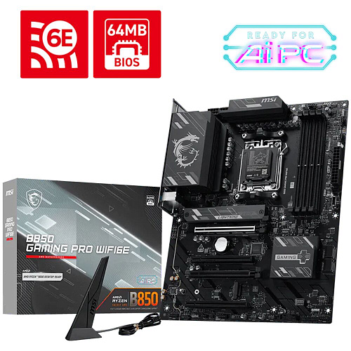 Материнская плата MSI B850 Gaming Pro WiFi6E Socket-AM5 AMD B850 4xDDR5, 4xSATA3, RAID, 2xM.2, 4xPCI-E16x, 7xUSB3.2, 1xUSB3.2 Type C, DP, HDMI, WiFi, 2.5Glan, ATX Ret
